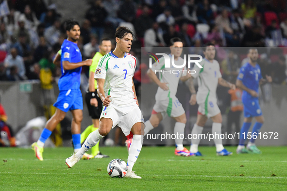 Samuele Ricci is in action during the Israel vs Italy match on matchday 2 of the UEFA Nations League 2024-2025, at Bozsik Arena in Budapest,...