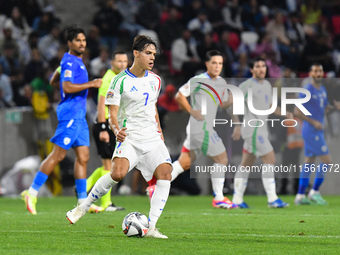 Samuele Ricci is in action during the Israel vs Italy match on matchday 2 of the UEFA Nations League 2024-2025, at Bozsik Arena in Budapest,...