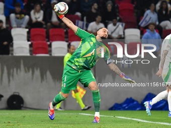 Gianluigi Donnarumma in action during Israel vs Italy: matchday 2 of UEFA Nations League 2024-2025, in Budapest, Hungary, on September 9, 20...