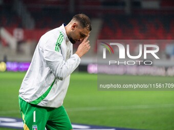 Gianluigi Donnarumma of Italy enters the pitch before the UEFA Nations League 2024/25 League A Group A2 match between Israel and Italy at Bo...