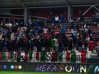 Fans of Italy before the UEFA Nations League 2024/25 League A Group A2 match between Israel and Italy at Bozsik Arena Stadium in Budapest, H...