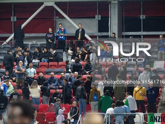 Fans of Italy before the UEFA Nations League 2024/25 League A Group A2 match between Israel and Italy at Bozsik Arena Stadium in Budapest, H...