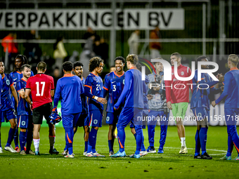 Netherlands player Gjivaj Zechiel and Netherlands player Ryan Flamingo during the match between the Netherlands and Georgia at the Covebo St...