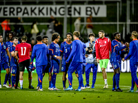 Netherlands player Gjivaj Zechiel and Netherlands player Ryan Flamingo during the match between the Netherlands and Georgia at the Covebo St...