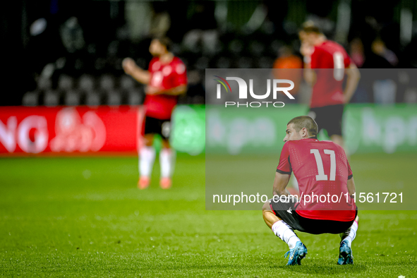 Georgia player Levan Osikmashvili plays during the match between the Netherlands and Georgia at the Covebo Stadium - De Koel for the Qualifi...