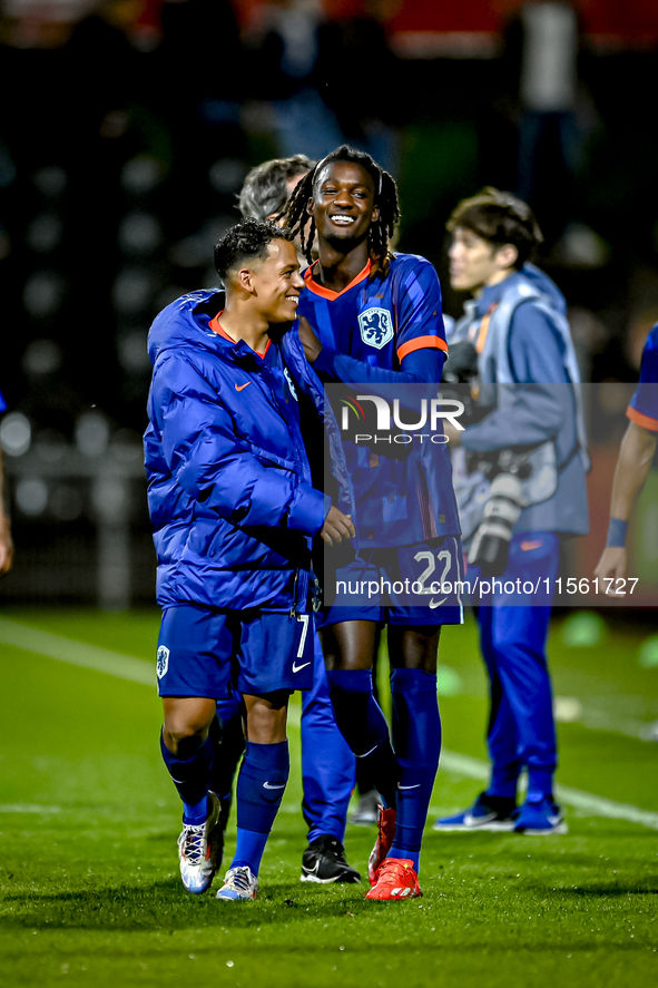 Netherlands player Million Manhoef and Netherlands player Ibrahim Cissoko during the match between the Netherlands and Georgia at the Covebo...