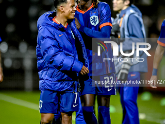 Netherlands player Million Manhoef and Netherlands player Ibrahim Cissoko during the match between the Netherlands and Georgia at the Covebo...