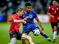 Georgia player Nodari Lominadze and Netherlands player Ian Maatsen during the match between the Netherlands and Georgia at the Covebo Stadiu...