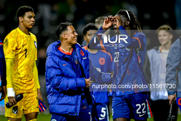 Netherlands player Million Manhoef and Netherlands player Ibrahim Cissoko during the match between the Netherlands and Georgia at the Covebo...