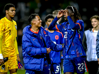 Netherlands player Million Manhoef and Netherlands player Ibrahim Cissoko during the match between the Netherlands and Georgia at the Covebo...