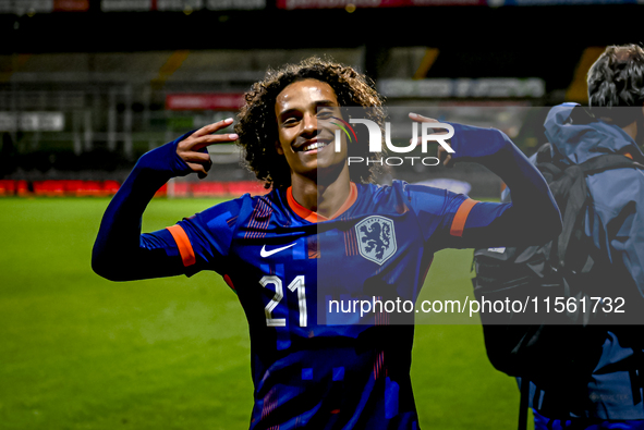 Netherlands player Gjivaj Zechiel plays during the match between the Netherlands and Georgia at the Covebo Stadium - De Koel for the Qualifi...