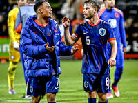 Netherlands player Million Manhoef and Netherlands player Dirk Proper during the match between the Netherlands and Georgia at the Covebo Sta...