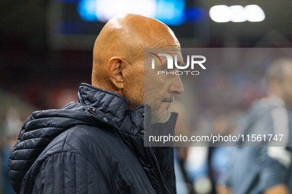 Luciano Spalletti is present prior to the UEFA Nations League 2024/25 League A Group A2 match between Israel and Italy at Bozsik Arena Stadi...