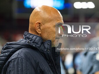 Luciano Spalletti is present prior to the UEFA Nations League 2024/25 League A Group A2 match between Israel and Italy at Bozsik Arena Stadi...