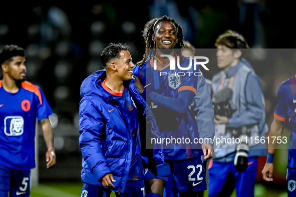 Netherlands player Million Manhoef and Netherlands player Ibrahim Cissoko during the match between the Netherlands and Georgia at the Covebo...