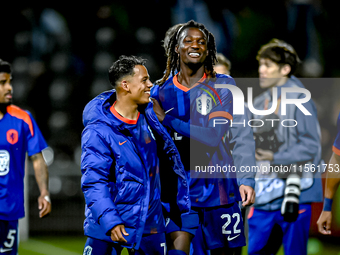 Netherlands player Million Manhoef and Netherlands player Ibrahim Cissoko during the match between the Netherlands and Georgia at the Covebo...