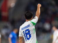 Giacomo Raspadori of Italy is in action during the UEFA Nations League 2024/25 League A Group A2 match between Israel and Italy at Bozsik Ar...