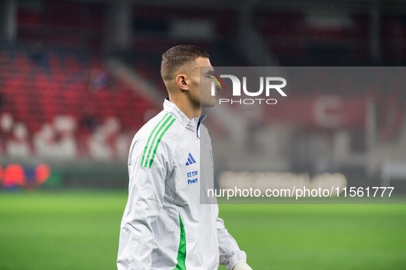 Alessandro Buongiorno of Italy enters the pitch before the UEFA Nations League 2024/25 League A Group A2 match between Israel and Italy at B...