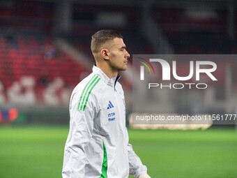 Alessandro Buongiorno of Italy enters the pitch before the UEFA Nations League 2024/25 League A Group A2 match between Israel and Italy at B...