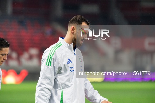 Federico Gatti of Italy enters the pitch before the UEFA Nations League 2024/25 League A Group A2 match between Israel and Italy at Bozsik A...