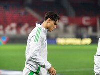 Samuele Ricci of Italy enters the pitch before the UEFA Nations League 2024/25 League A Group A2 match between Israel and Italy at Bozsik Ar...