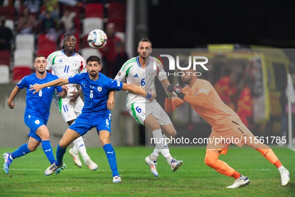 Federico Gatti and Moise Kean of Italy are in action during the UEFA Nations League 2024/25 League A Group A2 match between Israel and Italy...