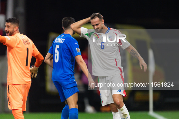 Federico Gatti of Italy is in action during the UEFA Nations League 2024/25 League A Group A2 match between Israel and Italy at Bozsik Arena...