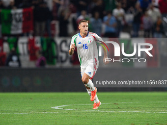 Davide Frattesi of Italy is in action during the UEFA Nations League 2024/25 League A Group A2 match between Israel and Italy at Bozsik Aren...