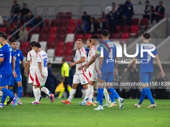 Davide Frattesi celebrates his goal with teammates during the UEFA Nations League 2024/25 League A Group A2 match between Israel and Italy a...