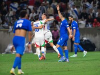 Davide Frattesi celebrates his goal with teammates during the UEFA Nations League 2024/25 League A Group A2 match between Israel and Italy a...