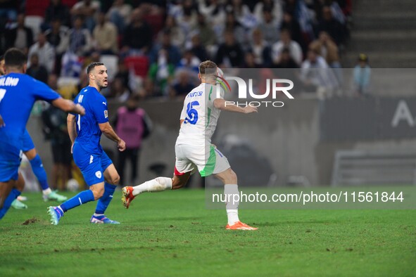 Davide Frattesi scores his goal during the UEFA Nations League 2024/25 League A Group A2 match between Israel and Italy at Bozsik Arena Stad...