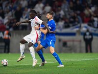 Moise Kean of Italy is in action during the UEFA Nations League 2024/25 League A Group A2 match between Israel and Italy at Bozsik Arena Sta...