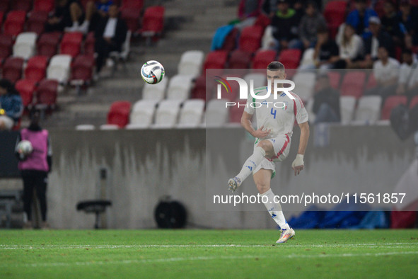 Alessandro Buongiorno of Italy is in action during the UEFA Nations League 2024/25 League A Group A2 match between Israel and Italy at Bozsi...