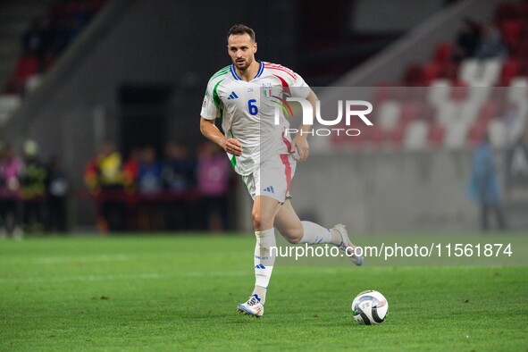 Federico Gatti of Italy is in action during the UEFA Nations League 2024/25 League A Group A2 match between Israel and Italy at Bozsik Arena...