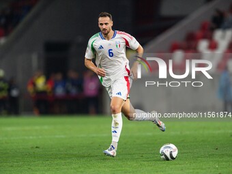 Federico Gatti of Italy is in action during the UEFA Nations League 2024/25 League A Group A2 match between Israel and Italy at Bozsik Arena...