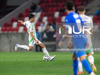 Samuele Ricci of Italy is in action during the UEFA Nations League 2024/25 League A Group A2 match between Israel and Italy at Bozsik Arena...