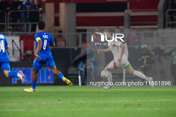 Federico Gatti of Italy is in action during the UEFA Nations League 2024/25 League A Group A2 match between Israel and Italy at Bozsik Arena...