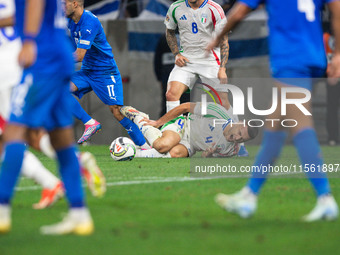 Alessandro Buongiorno of Italy is in action during the UEFA Nations League 2024/25 League A Group A2 match between Israel and Italy at Bozsi...