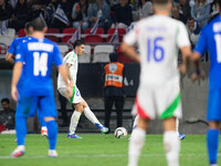 Alessandro Bastoni of Italy is in action during the UEFA Nations League 2024/25 League A Group A2 match between Israel and Italy at Bozsik A...