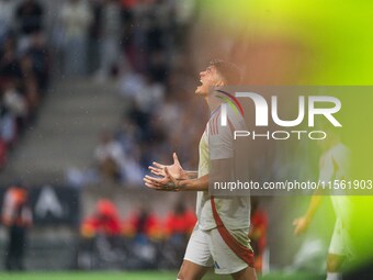 Raoul Bellanova of Italy is in action during the UEFA Nations League 2024/25 League A Group A2 match between Israel and Italy at Bozsik Aren...