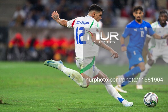 Raoul Bellanova of Italy is in action during the UEFA Nations League 2024/25 League A Group A2 match between Israel and Italy at Bozsik Aren...