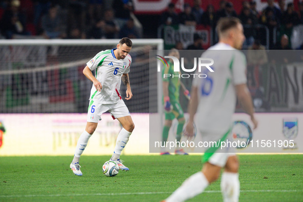 Federico Gatti of Italy is in action during the UEFA Nations League 2024/25 League A Group A2 match between Israel and Italy at Bozsik Arena...