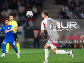 Federico Gatti of Italy is in action during the UEFA Nations League 2024/25 League A Group A2 match between Israel and Italy at Bozsik Arena...