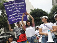 Judiciary workers shout slogans against the Judicial Reform proposed by current President Andres Manuel Lopez Obrador while demonstrating ou...