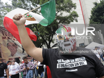 A judiciary worker shouts slogans against the judicial reform proposed by current President Andres Manuel Lopez Obrador while demonstrating...