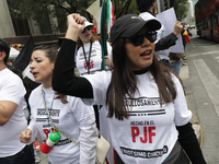 A judiciary worker shouts slogans against the judicial reform proposed by current President Andres Manuel Lopez Obrador while demonstrating...