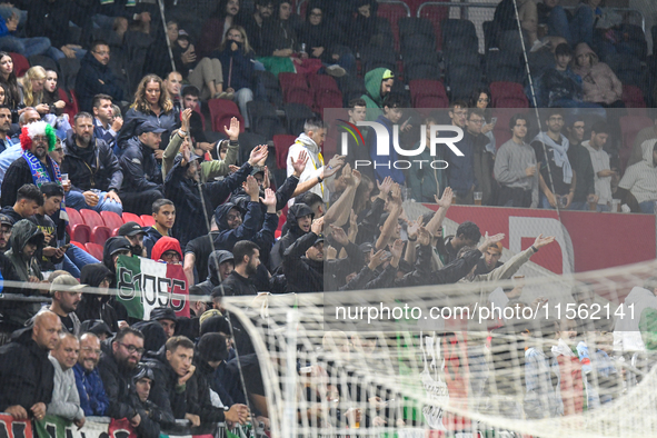 Fans of Italy during the Israel vs Italy match on matchday 2 of the UEFA Nations League 2024-2025, in Budapest, Hungary, on September 9, 202...