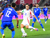 Giacomo Raspadori in action during Israel vs Italy: matchday 2 of UEFA Nations League 2024-2025, in Budapest, Hungary, on September 9, 2024,...