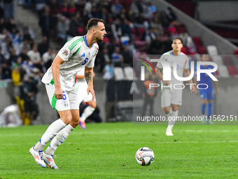 Federico Gatti in action during Israel vs Italy: matchday 2 of UEFA Nations League 2024-2025, in Budapest, Hungary, on September 9, 2024 (