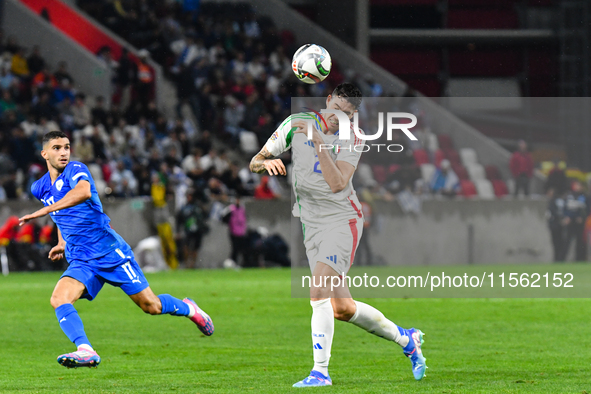 Alessandro Bastoni is in action during Israel vs Italy: matchday 2 of UEFA Nations League 2024-2025, in Budapest, Hungary, on September 9, 2...